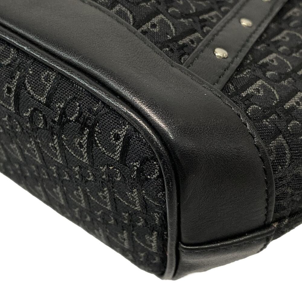 Christian Dior DIOR/ChristianDior Trotteur Handbag Black Dark Gray Jacquard - Picture 6 of 15
